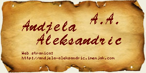 Anđela Aleksandrić vizit kartica